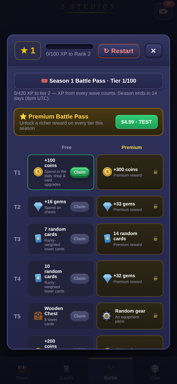 The seasonal battle pass